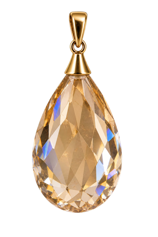 Faceted crystal pendant used by the crystal-mobile recipe